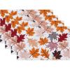 PurpleEssences Maple Leaves Fall Placemats Set of 4, 13×19-In Autumn Fall Table Placemats, Washable Cloth Table Mats, Thanksgiving Placemats for Party Dining Decor, Aurelia(Maple Leaves)