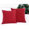 PurpleEssences Pack of 2 Cotton Pillow Covers Decorative Throw Pillowcase Soft Solid Cushion Case for Sofa Car Bedroom – Fall Thanksgiving – 20×20 Inch – Red(Red)