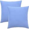 PurpleEssences Pack of 2 Cotton Pillow Covers Decorative Throw Pillowcase Soft Solid Cushion Case for Sofa Car Bedroom – Fall Thanksgiving – 20×20 Inch – Red(Light Blue)