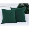 PurpleEssences Pack of 2 Cotton Pillow Covers Decorative Throw Pillowcase Soft Solid Cushion Case for Sofa Car Bedroom – Fall Thanksgiving – 20×20 Inch – Red(Forest Green)