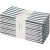 PurpleEssences Plain Striped Cloth Napkins – Set of 12-100% Cotton – 18 x 18 Inch – Fall Thanksgiving – Perfect Everyday Use Dinner Napkin – Aqua Blue White(Forest Green White)