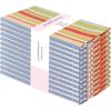 PurpleEssences Plain Striped Cloth Napkins – Set of 12-100% Cotton – 18 x 18 Inch – Fall Thanksgiving – Perfect Everyday Use Dinner Napkin – Aqua Blue White(Multicolor)