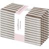 PurpleEssences Plain Striped Cloth Napkins – Set of 12-100% Cotton – 18 x 18 Inch – Fall Thanksgiving – Perfect Everyday Use Dinner Napkin – Aqua Blue White(Nut Brown Ivory)