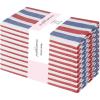 PurpleEssences Plain Striped Cloth Napkins – Set of 12-100% Cotton – 18 x 18 Inch – Fall Thanksgiving – Perfect Everyday Use Dinner Napkin – Aqua Blue White(Red Blue White)