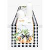 PurpleEssences Pumpkin Table Runner, Cotton 13×72 Inch Autumn Table Runner for Fall Outdoor & Indoor Party, Thanksgiving Table Runners for Kitchen Dining Table – Pumpkin Stack Plaid Blue(Pumpkin Bow)