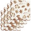 PurpleEssences Scalloped Embroidery Cloth Napkins Table Decor Fall Thanksgiving 100% Cotton Set of 4-18 x 18 inch – Aurelia Edges – Rust(Aurelia(edges – Rust))