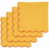 PurpleEssences Scalloped Embroidery Cloth Napkins Table Decor Fall Thanksgiving 100% Cotton Set of 4-18 x 18 inch – Aurelia Edges – Rust(Golden Yellow(edges- Orange))