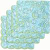 PurpleEssences Scalloped Embroidery Cloth Napkins Table Decor Fall Thanksgiving 100% Cotton Set of 4-18 x 18 inch – Aurelia Edges – Rust(Light Blue Edges – Sage Green)