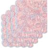 PurpleEssences Scalloped Embroidery Cloth Napkins Table Decor Fall Thanksgiving Halloween 100% Cotton Set of 4-18 x 18 inch – Black – Edges – Orange(Blush Pink Edges – Light Blue)