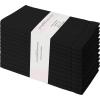 PurpleEssences Set of 12 Hemstitch Cloth Dinner Napkins 100% Cotton – Soft Durable Washable – Ideal for Wedding Fall Thanksgiving Halloween – Perfect Everyday Use Table Linen 18×18 – Black(Black)