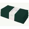 PurpleEssences Set of 12 Hemstitch Cloth Dinner Napkins 100% Cotton – Soft Durable Washable – Ideal for Wedding Fall Thanksgiving Halloween – Perfect Everyday Use Table Linen 18×18 – Black(Forest Green)