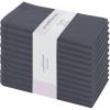 PurpleEssences Set of 12 Hemstitch Cloth Dinner Napkins 100% Cotton – Soft Durable Washable – Ideal for Wedding Fall Thanksgiving Halloween – Perfect Everyday Use Table Linen 18×18 – Black(Dark Gray)