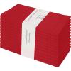 PurpleEssences Set of 12 Hemstitch Cloth Dinner Napkins 100% Cotton – Soft Durable Washable – Ideal for Wedding Fall Thanksgiving Halloween – Perfect Everyday Use Table Linen 18×18 – Black(Red)