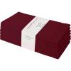 PurpleEssences Set of 12 Hemstitch Cloth Dinner Napkins 100% Cotton – Soft Durable Washable – Ideal for Wedding Fall Thanksgiving Halloween – Perfect Everyday Use Table Linen 18×18 – Black(Burgundy)