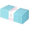 PurpleEssences Set of 12 Hemstitch Cloth Dinner Napkins 100% Cotton – Soft Durable Washable – Ideal for Wedding Fall Thanksgiving Halloween – Perfect Everyday Use Table Linen 18×18 – Black(Aqua Blue)