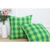 PurpleEssences Set of 2 Tartan Plaid Check Throw Pillow Covers Farmhouse Pillow Cushion Case 100% Cotton for Christmas Decor Car Bed Sofa 16 x 16 Inch – Green(St Patricks Green – Buffalo Plaid)