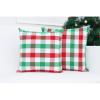 PurpleEssences Set of 2 Tartan Plaid Check Throw Pillow Covers Farmhouse Pillow Cushion Case 100% Cotton for Christmas Decor Car Bed Sofa 16 x 16 Inch – Green(Red Green and White – Buffalo Plaid)