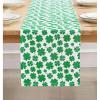 PurpleEssences St Patricks Day Shamrock Decorations Table Runner Green Clover, Dining Table Decoration for Indoor Home Party – 13 X 72 Inch – Shamrock 4 Leaf Clover(Shamrock 4 Leaf Clover)