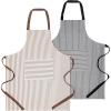 PurpleEssences Striped Adjustable Kitchen Aprons with 2 Pockets, Cotton – Soft Durable for Home or Restaurant for Men & Women(Assorted – Cream Nut Brown and White Black)