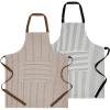 PurpleEssences Striped Adjustable Kitchen Aprons with 2 Pockets, Cotton – Soft Durable for Home or Restaurant for Men & Women(Assorted – White Black and Cream Nut Brown)