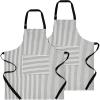 PurpleEssences Striped Adjustable Kitchen Aprons with 2 Pockets, Cotton – Soft Durable for Home or Restaurant for Men & Women(Small Stripe – White Black)