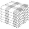 Waffle Weave Plaid Dish Cloths, 100% Cotton – 12 x 12 Inches, Ultra Soft Absorbent Quick Drying Dish Towels Buffalo Check Dish Rags for Kitchen, 8 Pack – Fall Thanksgiving – Black & White(Grey White)