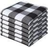 Waffle Weave Plaid Dish Cloths, 100% Cotton – 12 x 12 Inches, Ultra Soft Absorbent Quick Drying Dish Towels Buffalo Check Dish Rags for Kitchen, 8 Pack – Fall Thanksgiving – Black & White(Black White)