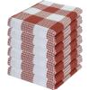 Waffle Weave Plaid Dish Cloths, 100% Cotton – 12 x 12 Inches, Ultra Soft Absorbent Quick Drying Dish Towels Buffalo Check Dish Rags for Kitchen, 8 Pack – Fall Thanksgiving – Black & White(Rust White)