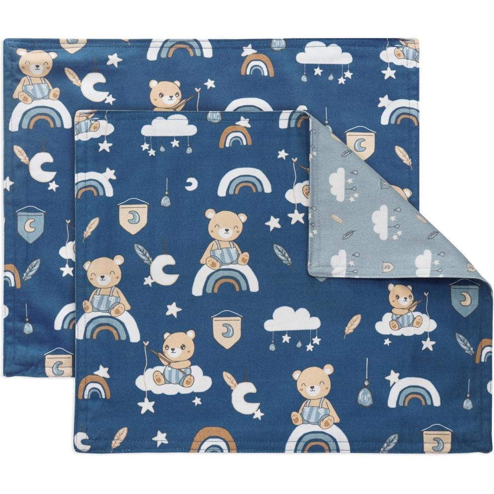 imagePurpleEssences Reusable Cloth Placemats  Reusable EcoFriendly  15quotx13quot 2ply Thick Absorbent Machine Washable  Set of 2 Placemats  AvocadoTeddy