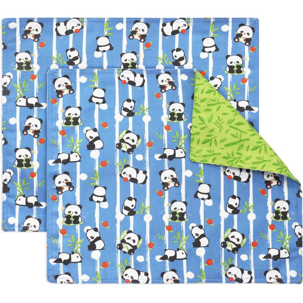 imagePurpleEssences Reusable Cloth Placemats  Reusable EcoFriendly  15quotx13quot 2ply Thick Absorbent Machine Washable  Set of 2 Placemats  Dinosaurs AlphaPanda