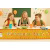 PurpleEssences Back to School Table Runner – 13×72 Inch 100% Cotton Decor for Classroom, Home, Party & First Day Celebrations – Colorful Designs – 13 x 72 Inch – Back to School Party(Book and Scale)
