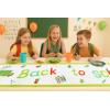 PurpleEssences Back to School Table Runner – 13×72 Inch 100% Cotton Decor for Classroom, Home, Party & First Day Celebrations – Colorful Designs – 13 x 72 Inch – Back to School Party(Back to School Party)