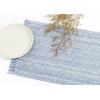 PurpleEssences Chambray Placemats with Fringes – 100% Cotton, Set of 4, 13×19 Inch, Thick Durable Table Mats for Dining, Kitchen, or Casual Farmhouse Tabletop Décor – Nut Brown and H.White(Smoky Blue and H.white)