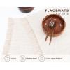 PurpleEssences Chambray Placemats with Fringes – 100% Cotton, Set of 4, 13×19 Inch, Thick Durable Table Mats for Dining, Kitchen, or Casual Farmhouse Tabletop Décor – Nut Brown and H.White(Royal Linen and H.white)
