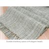 PurpleEssences Chambray Table Runner with Fringes – 100% Cotton, 13×72 Inch – Rustic Farmhouse Fall Décor, Reusable, Machine Washable for Dining Tables – Olive Green and H.White(Olive Green and H.white)