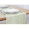 PurpleEssences Chambray Table Runner with Fringes – 100% Cotton, 13×72 Inch – Rustic Farmhouse Fall Décor, Reusable, Machine Washable for Dining Tables – Olive Green and H.White(Sage Green and H.white)