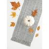 PurpleEssences Chambray Table Runner with Fringes – 100% Cotton, 13×72 Inch – Rustic Farmhouse Fall Décor, Reusable, Machine Washable for Dining Tables – Olive Green and H.White(Mineral Gray and H.white)