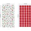 PurpleEssences Christmas Mistletoe Napkin 18”x18” (Set of 6), Kitchen Towel 16″x28″ (setof 2), Table Cloth 60”x84” (Pack of 1) – Mistletoe