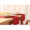 PurpleEssences Cloth Napkins 18 x 18 Inch Set of 12 Solid Napkins and Hemstitch Napkins – Red