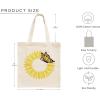 PurpleEssences Cute Aesthetic Tote Bag with Inner Pocket, Reusable Cloth Cotton Canvas Tote Bag for Women Daily Essentials