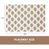 PurpleEssences Fall Placemats – Set of 4, 13×19 Inch – Leaves Design, 100% Cotton, Washable Autumn Table Mats for Thanksgiving, Kitchen, Dining & Party Decor (Sienna Sage, 13 x 19 Inch)(Goldenrod Beige)