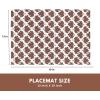 PurpleEssences Fall Placemats – Set of 4, 13×19 Inch – Leaves Design, 100% Cotton, Washable Autumn Table Mats for Thanksgiving, Kitchen, Dining & Party Decor (Sienna Sage, 13 x 19 Inch)(Fall Maze)