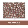 PurpleEssences Fall Placemats – Set of 4, 13×19 Inch – Leaves Design, 100% Cotton, Washable Autumn Table Mats for Thanksgiving, Kitchen, Dining & Party Decor (Sienna Sage, 13 x 19 Inch)(Heap of Autumn)