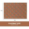 PurpleEssences Fall Placemats – Set of 4, 13×19 Inch – Leaves Design, 100% Cotton, Washable Autumn Table Mats for Thanksgiving, Kitchen, Dining & Party Decor (Sienna Sage, 13 x 19 Inch)(Goldenrod Rust)