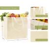 PurpleEssences Heavy-Duty Canvas Grocery Bag, Reusable Shopping Bags with 4 Inner Pockets, Washable Extra Large Canvas Bag with Long Shoulder Strap and Short Handle