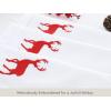 PurpleEssences Hemstitch Cloth Napkins – Set of 12-18 x 18 Inch Embroidery Napkins Set of 6 – Red/Reindeer