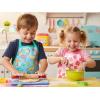 PurpleEssences Kids Apron With Adjustable Neck Strap & Front Pocket, Little Chef Apron for Baking & Crafts, 15×18 in, Cotton(Dinosaurs Blue)