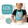 PurpleEssences Kids Apron With Adjustable Neck Strap & Front Pocket, Little Chef Apron for Baking & Crafts, 15×18 in, Cotton(Dinosaurs Blue)