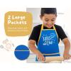 PurpleEssences Kids Apron With Adjustable Neck Strap & Front Pocket, Little Chef Apron for Baking & Crafts, 15×18 in, Cotton(Little Chef Blue)