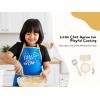 PurpleEssences Kids Apron With Adjustable Neck Strap & Front Pocket, Little Chef Apron for Baking & Crafts, 15×18 in, Cotton(Little Chef Blue)